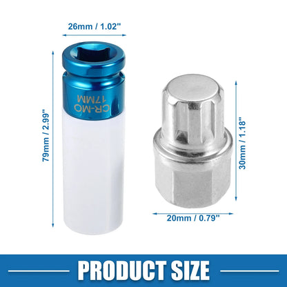 Wheel Screw Lock Lug Nut Set with Socket Protector for BMW
