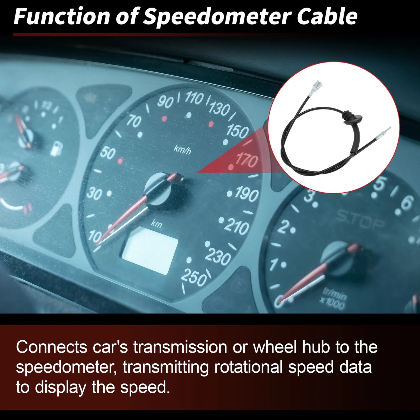 Speedometer Cable No. 78410-SH3-A02 for Honda CRX Civic DX (1988–1992)