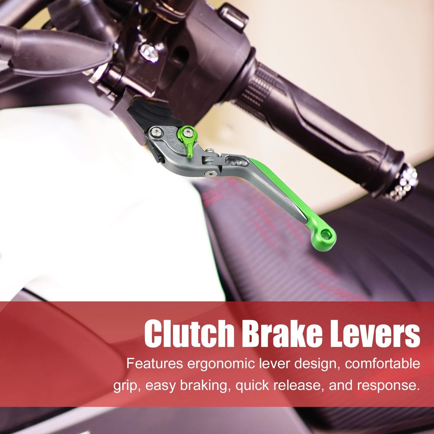Pair Brake Clutch Levers for Kawasaki Z250SL (2015–2016) Titanium Tone Green