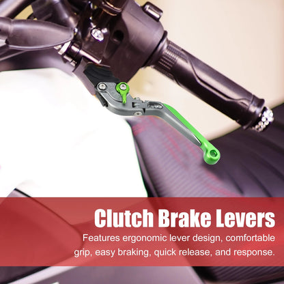 Pair Brake Clutch Levers for Kawasaki Z250SL (2015–2016) Titanium Tone Green