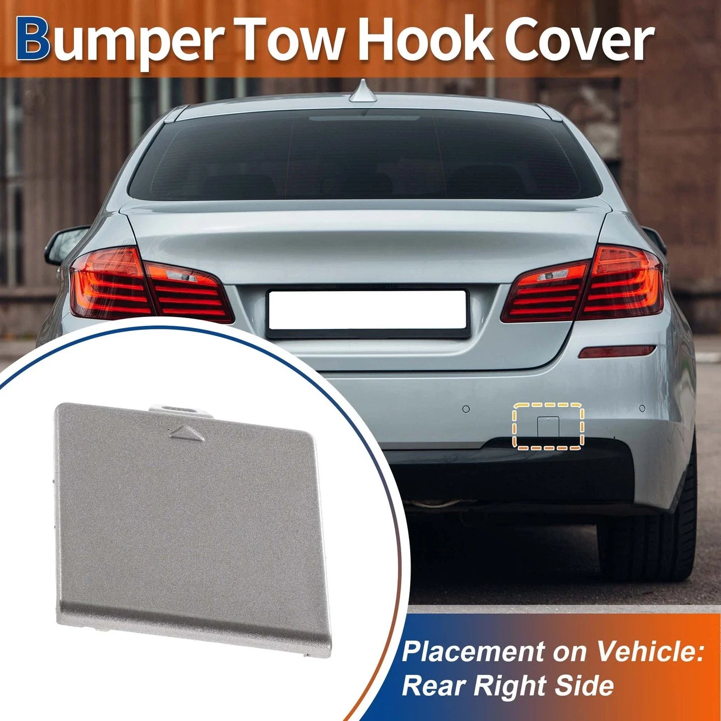 Rear Tow Hook Cover for BMW 5 Series Bronze Metallic