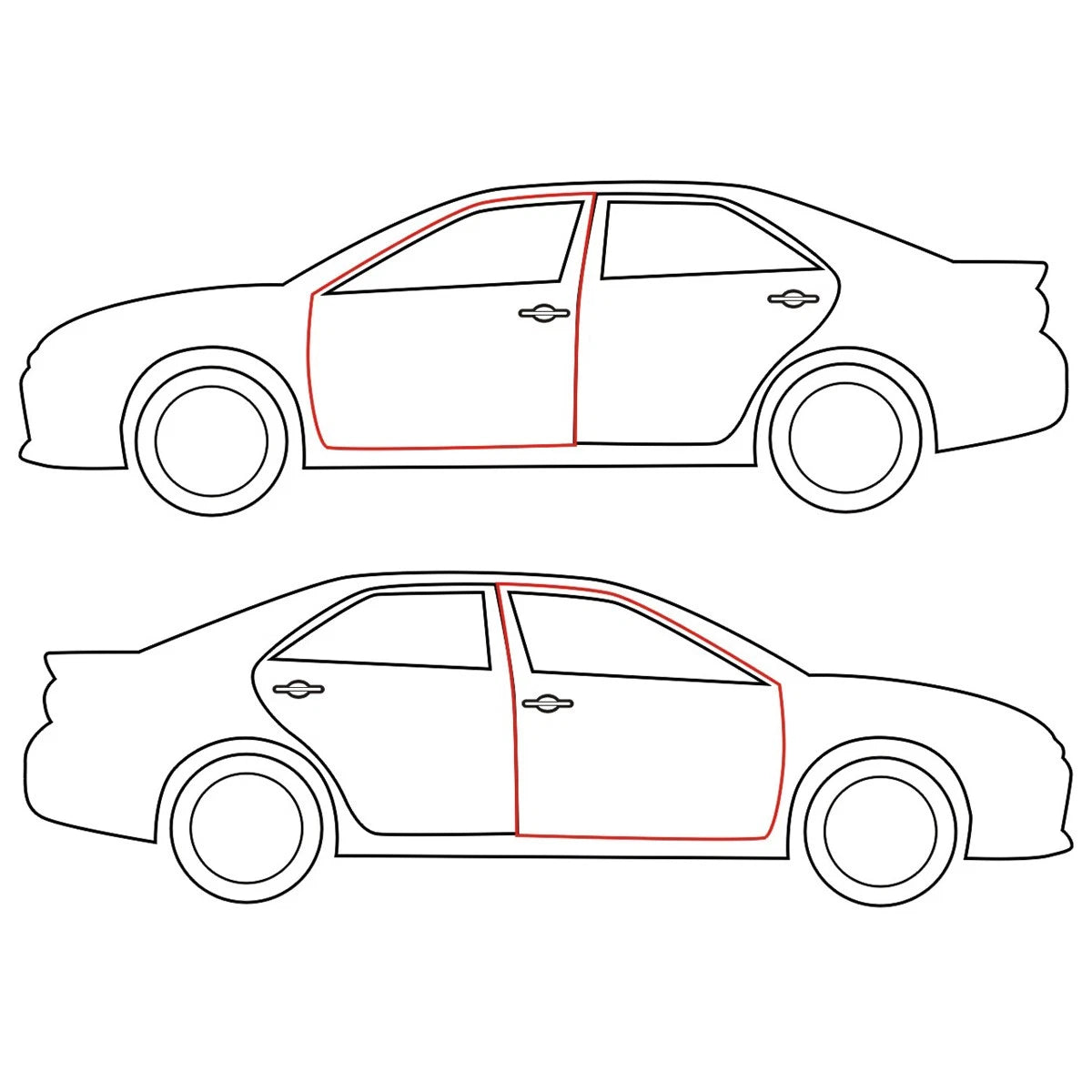 Set of 2 Front Door Weatherstrips for Nissan Datsun 120Y B210 (1974–1977)