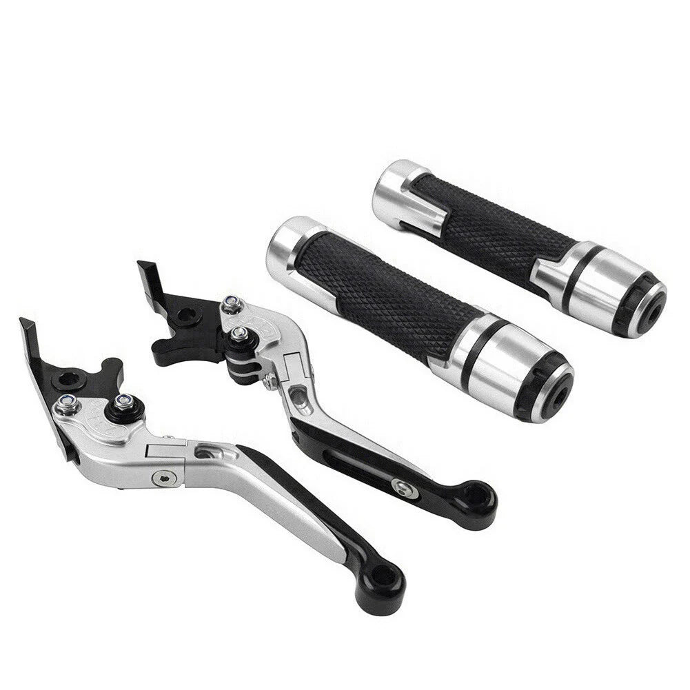 Silver Extendable Brake Clutch Levers Grip Set for Yamaha TMAX 500 530