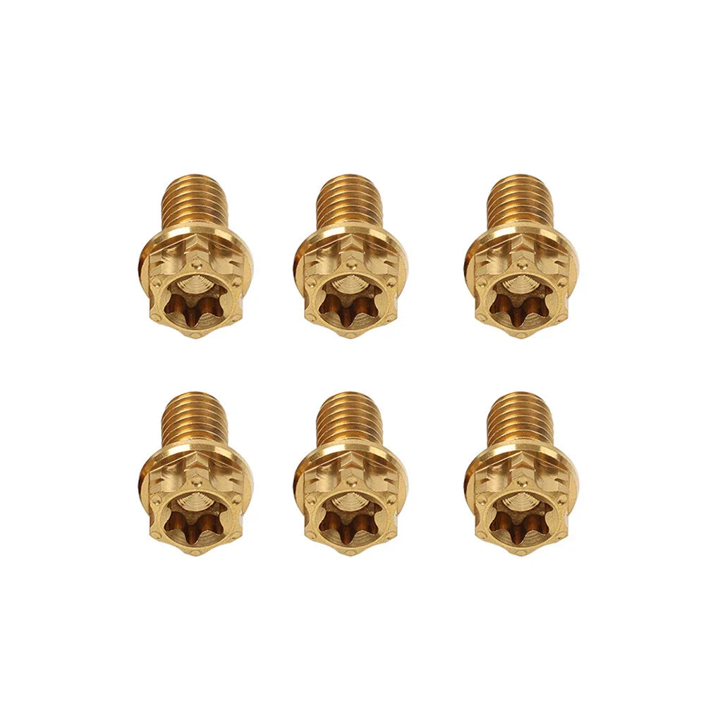 6pcs M6x20mm Titanium Torx Head Flange Bolts for Bike Motorcycle