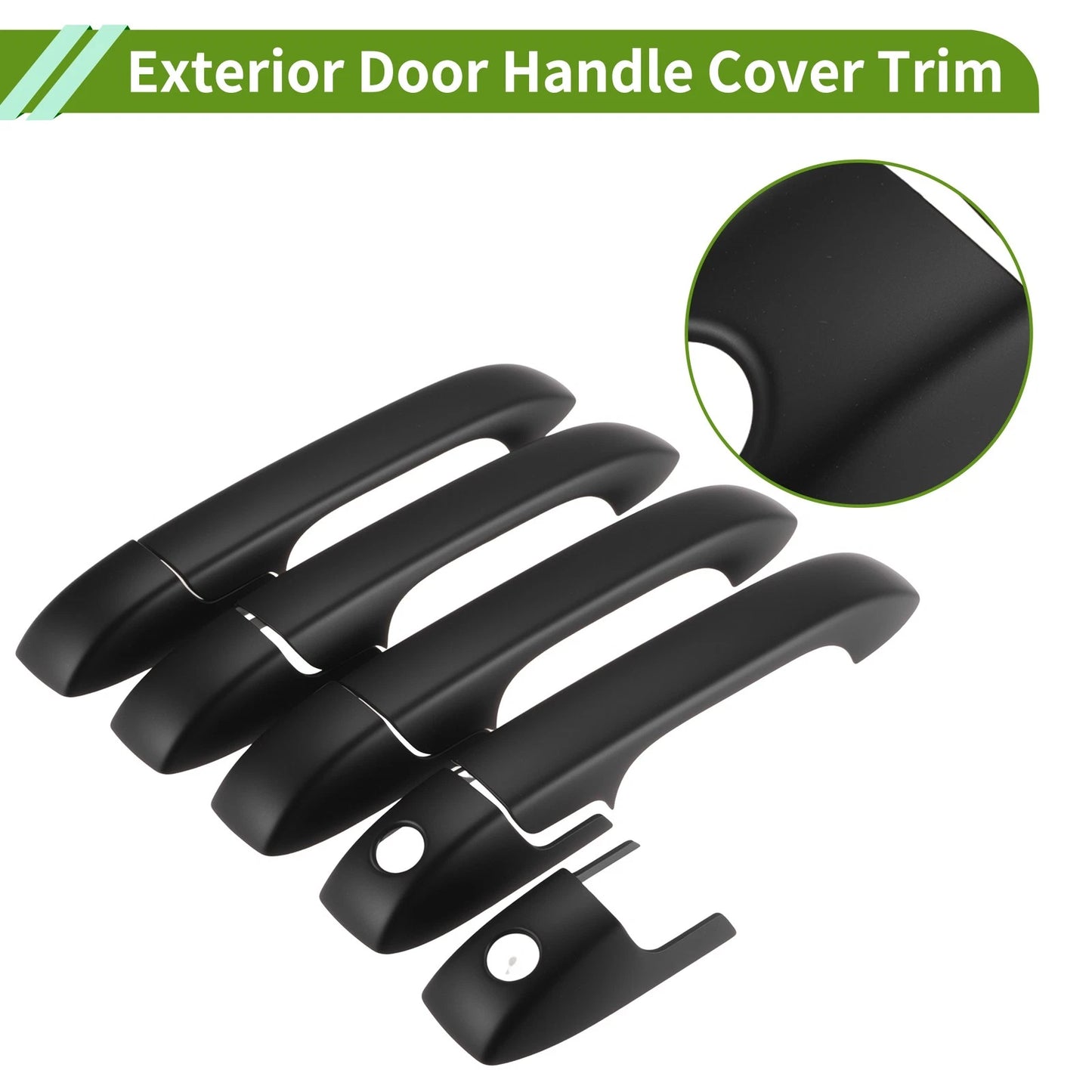 Set of 9 Exterior Door Handle Cover Trim for Honda Pilot (2003–2008) Matte Black