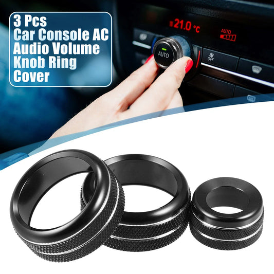 Knob Ring Cover for BMW F20 F22 F30 F31 Black Set of 3