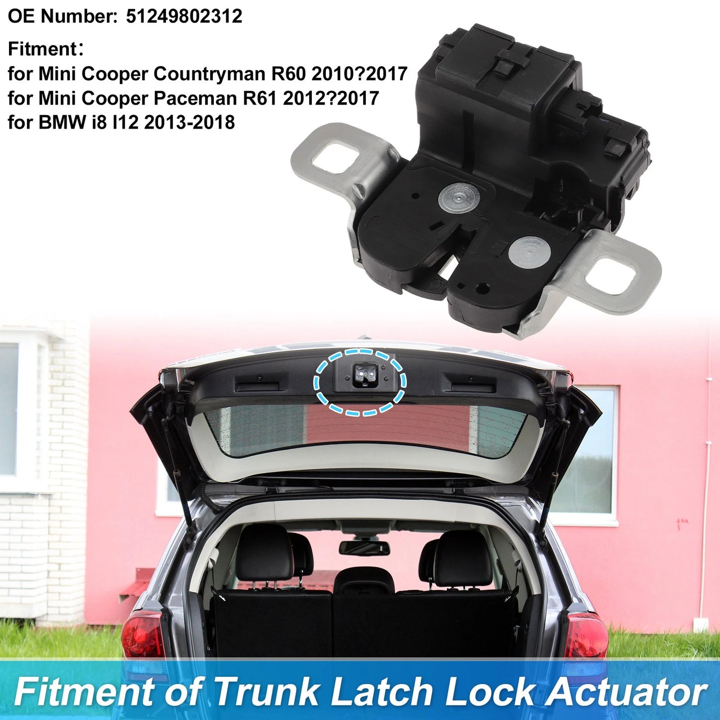 Rear Trunk Latch Lock Actuator for Mini Cooper Countryman R60 (2010–2016) 51249802312