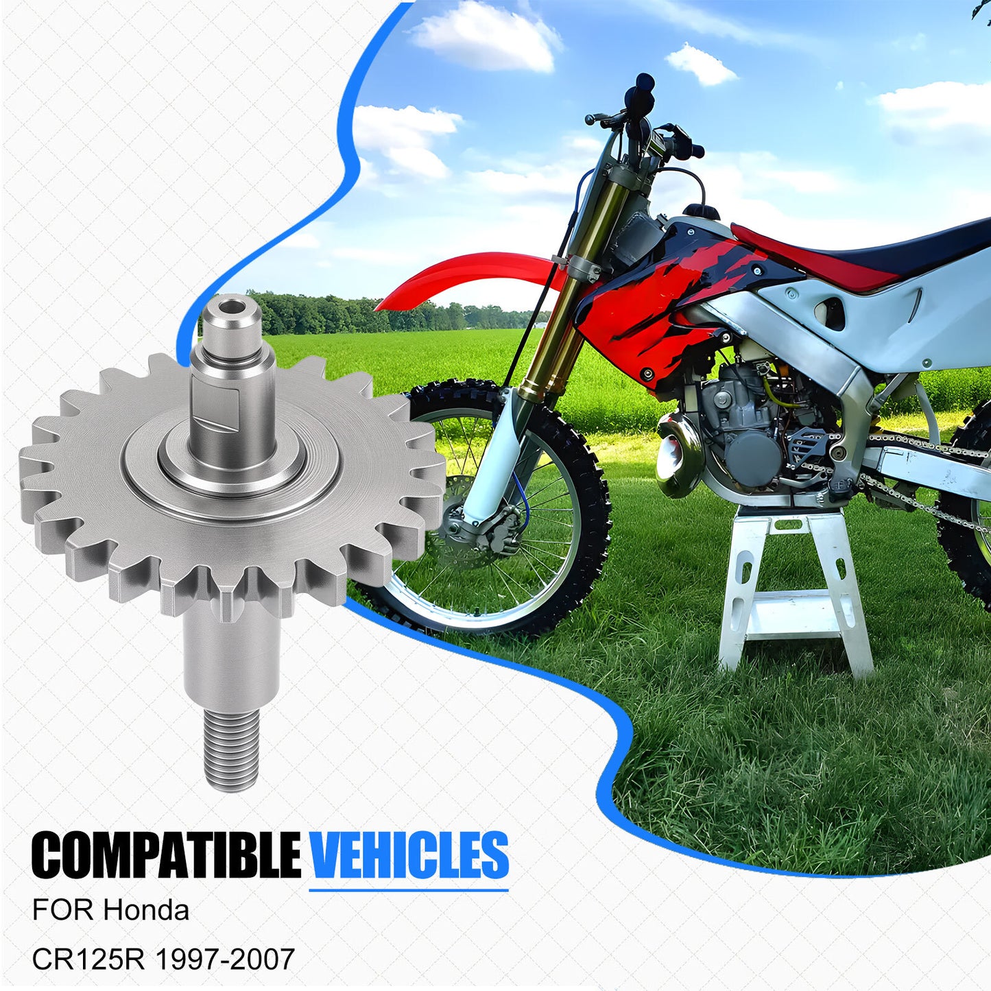 Water Pump Impeller Shaft Gear for Honda CR125R (1997–2007)