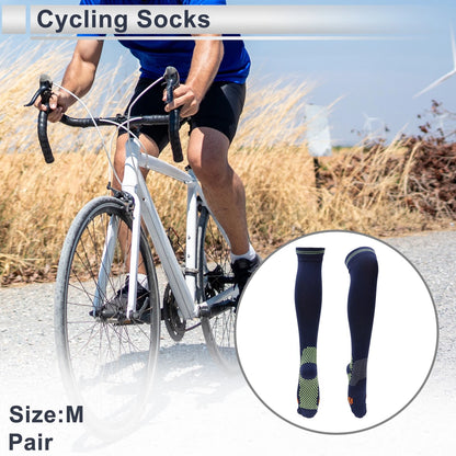 Cycling Socks Anti-Slip Size M Polka Dot Navy Light Green