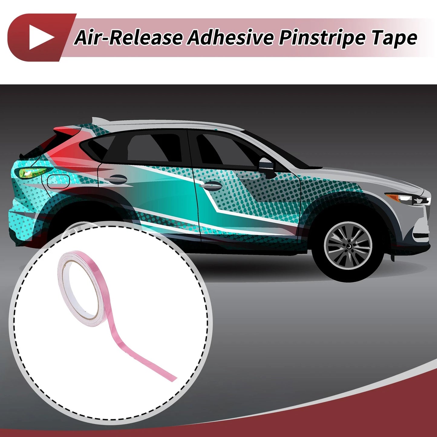 Pinstripe Tape 10mmx10m for Car Motorcycle Boat - Glossy Pink