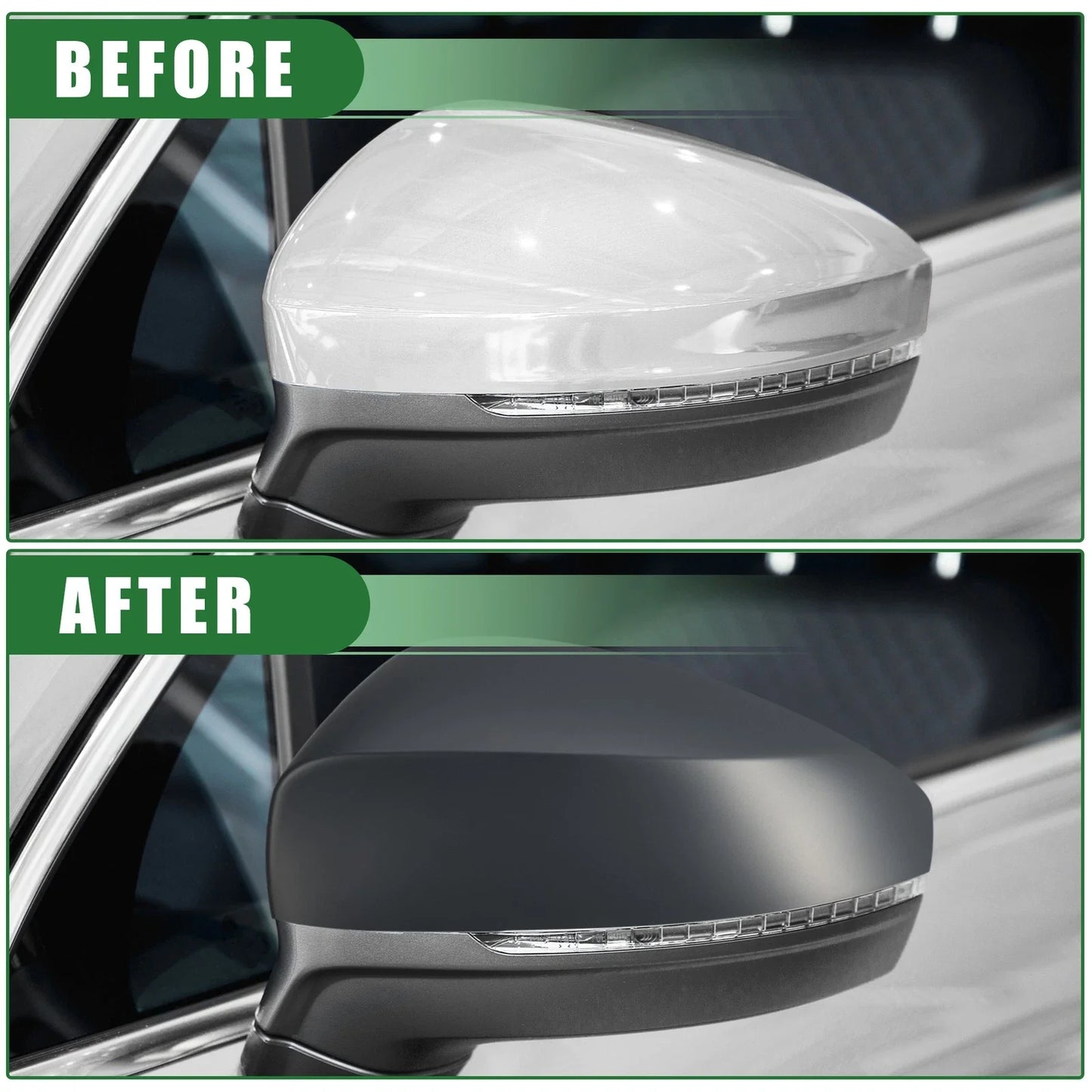 Pair Left Right Rearview Mirror Covers for BMW 528i Deep Gray (2011-2016)