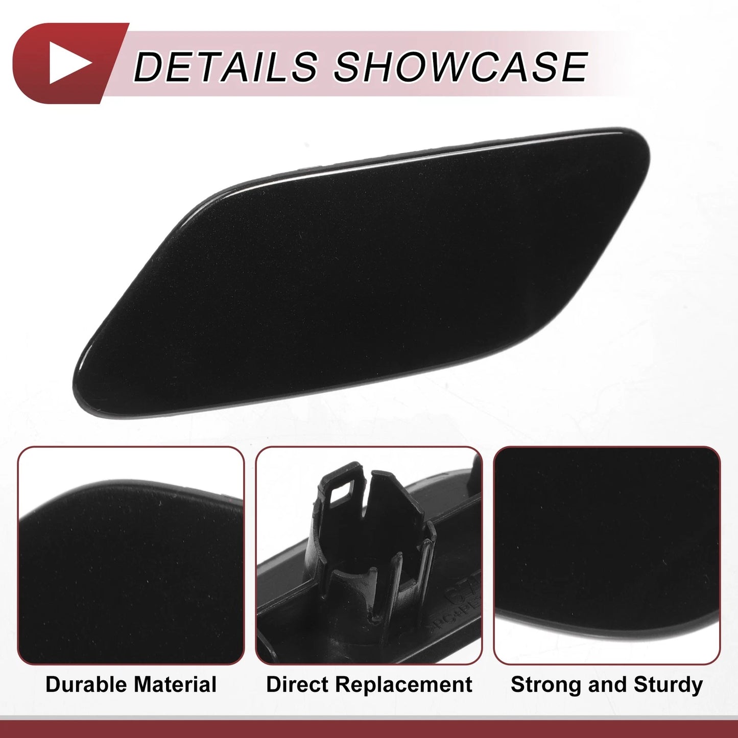 Front Left Washer Nozzle Cover Cap for Lexus RX350 (2019–2022) Black