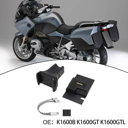Bracket Mount Stand GPS Phone Navigation USB Charger ABS Material for Motorcycle