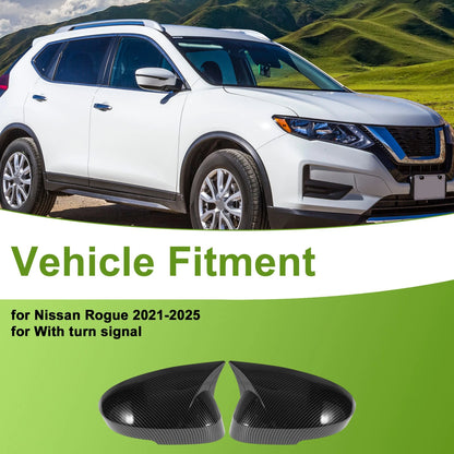 Set of 2 Side Mirror Cover Caps for Nissan Rogue (2021–2025) Black