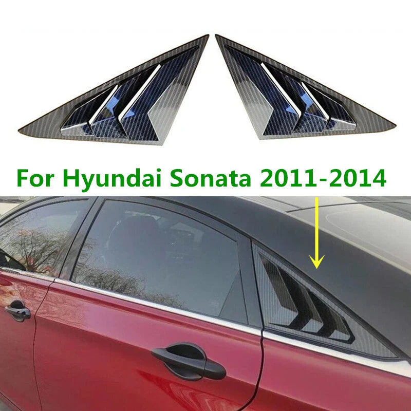 Carbon Fiber Window Louver Shutter Cover Trim for Hyundai Sonata (2011–2014)