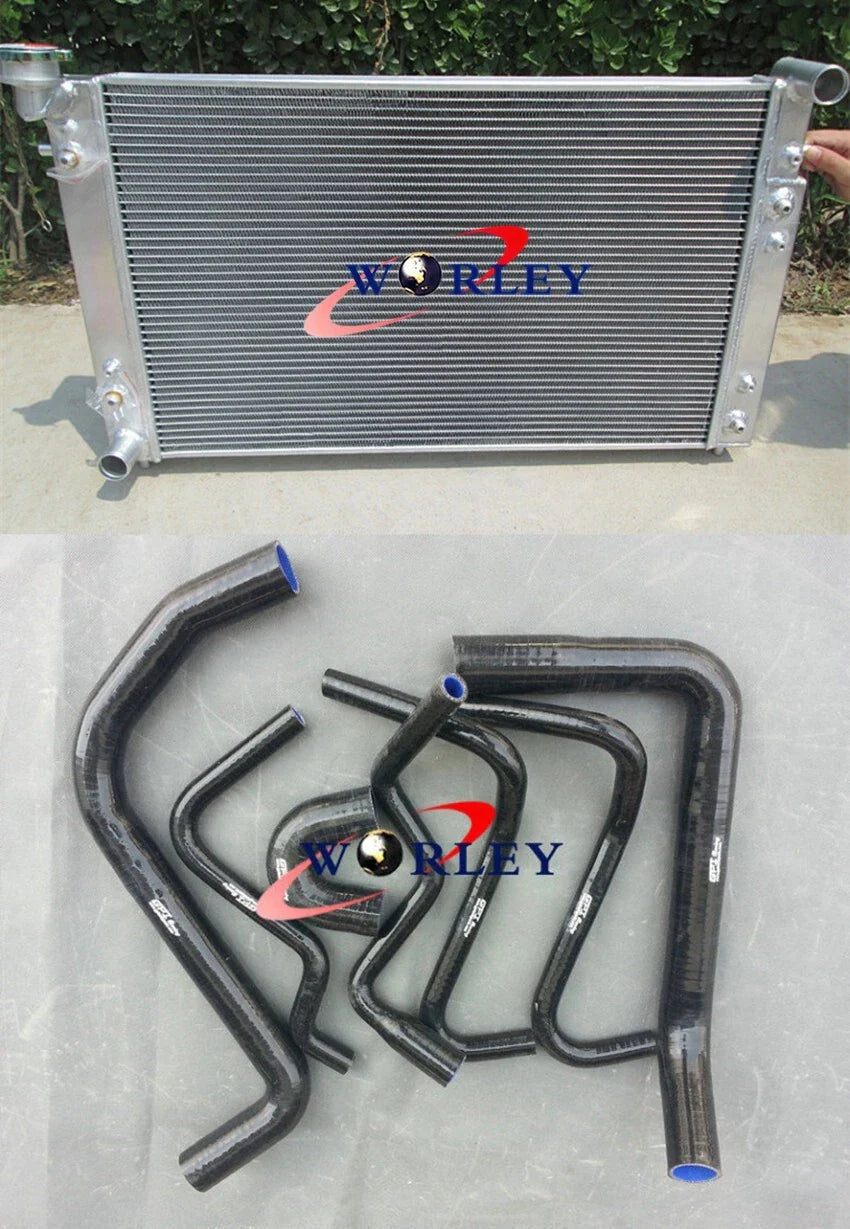 Aluminum Radiator + Black Silicone Hose for Holden Commodore VT VX V6 97-02