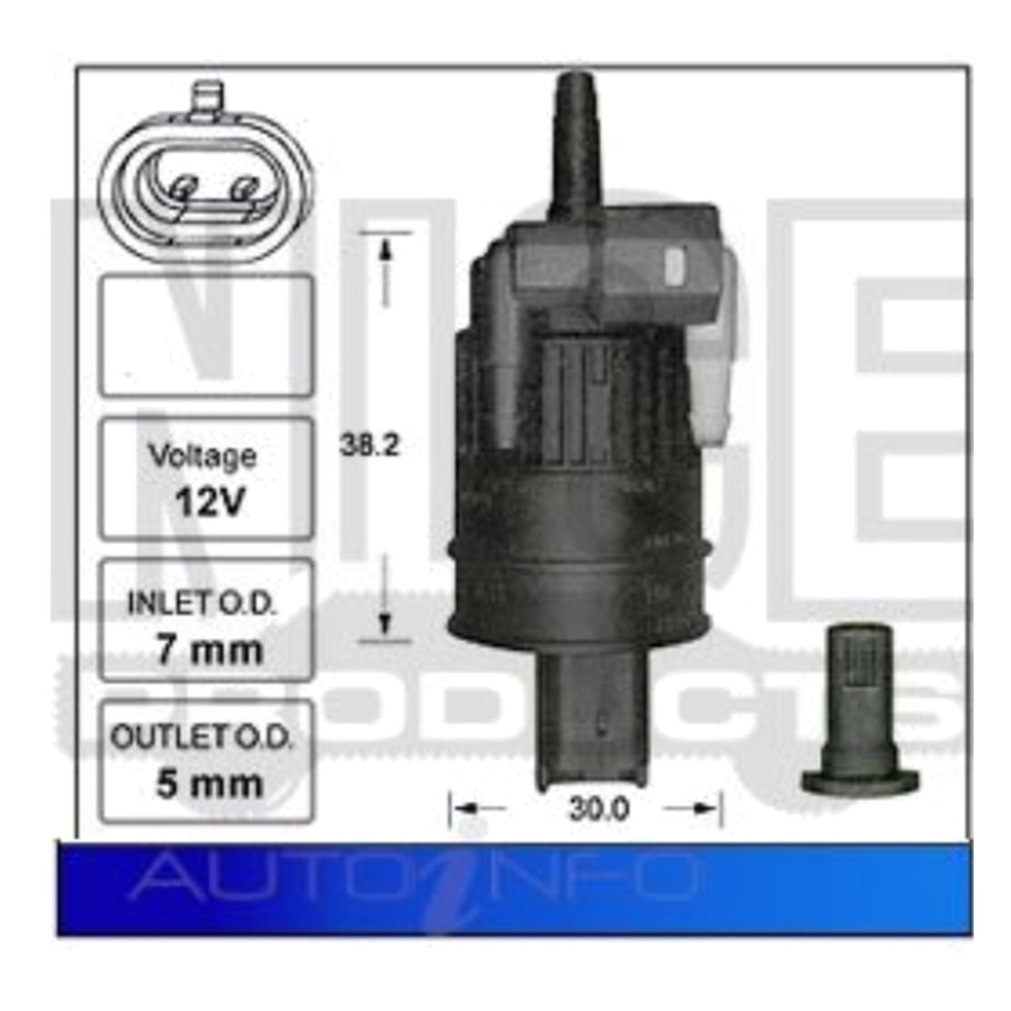 Windscreen Washer Pump for Nissan Pulsar N16 (2001–2005)