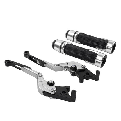 Silver Extendable Brake Clutch Levers & Handlebar Grips for BMW G310R G310GS