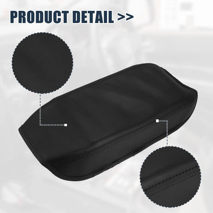 Black Microfiber Leather Armrest Protector Cover for Honda Civic (2016-2023)