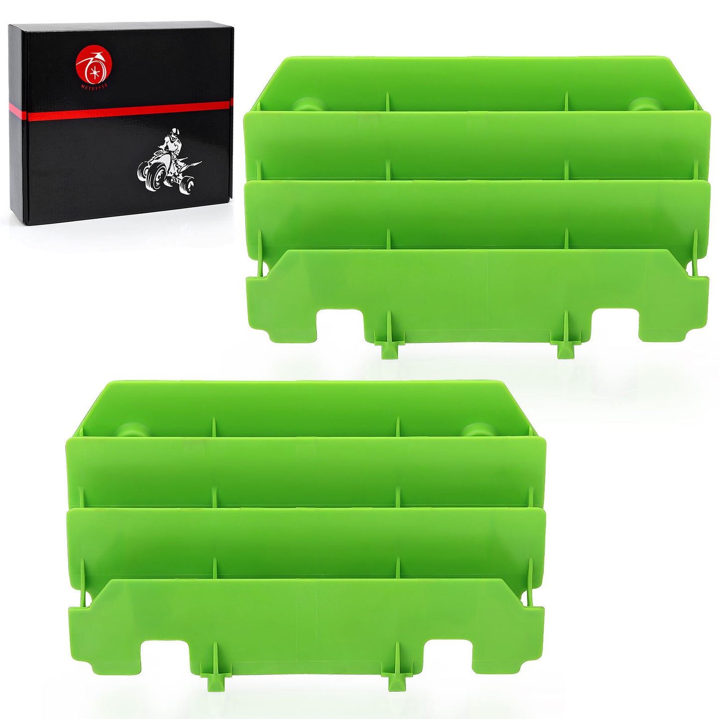 2X Radiator Shroud Guard for Kawasaki KX125 KX250  Green