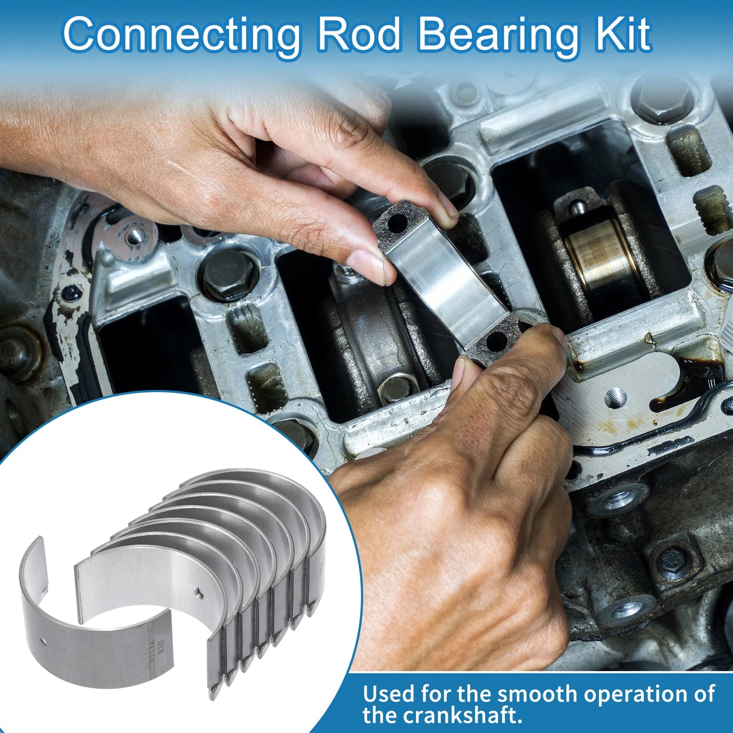 Connecting Rod Bearing Set 8 Pcs No.MD002843 for Mitsubishi