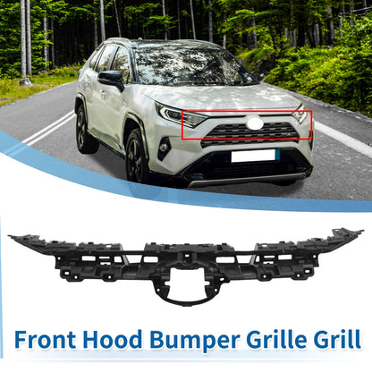 Front Hood Bumper Grille for Toyota RAV4 (2019–2022) - Black Silver Tone