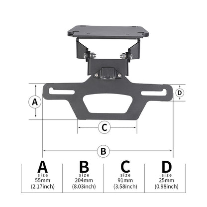 Foldable Fender Eliminator License Plate Holder for Yamaha Tenere 700 (2019–2026)