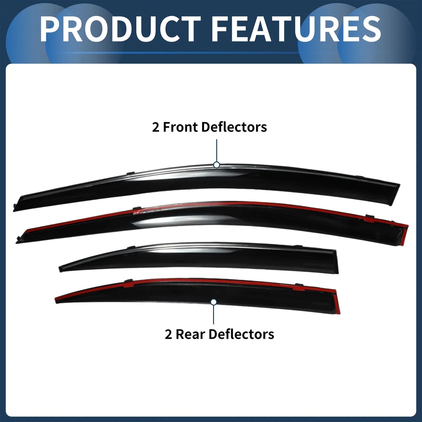 Window Deflectors for Honda Civic Sedan 2012 (2012) - Side Window Vent Visors Black