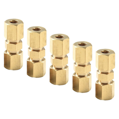 5-Pack / 3/16 OD / Brass Compression Fittings Connector for Brake Line-Unions