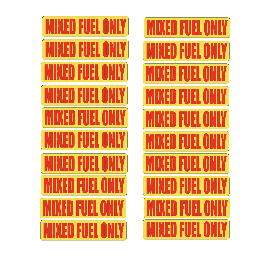 20x Vinyl Decals for 2-Stroke Fuel Mix Ratio