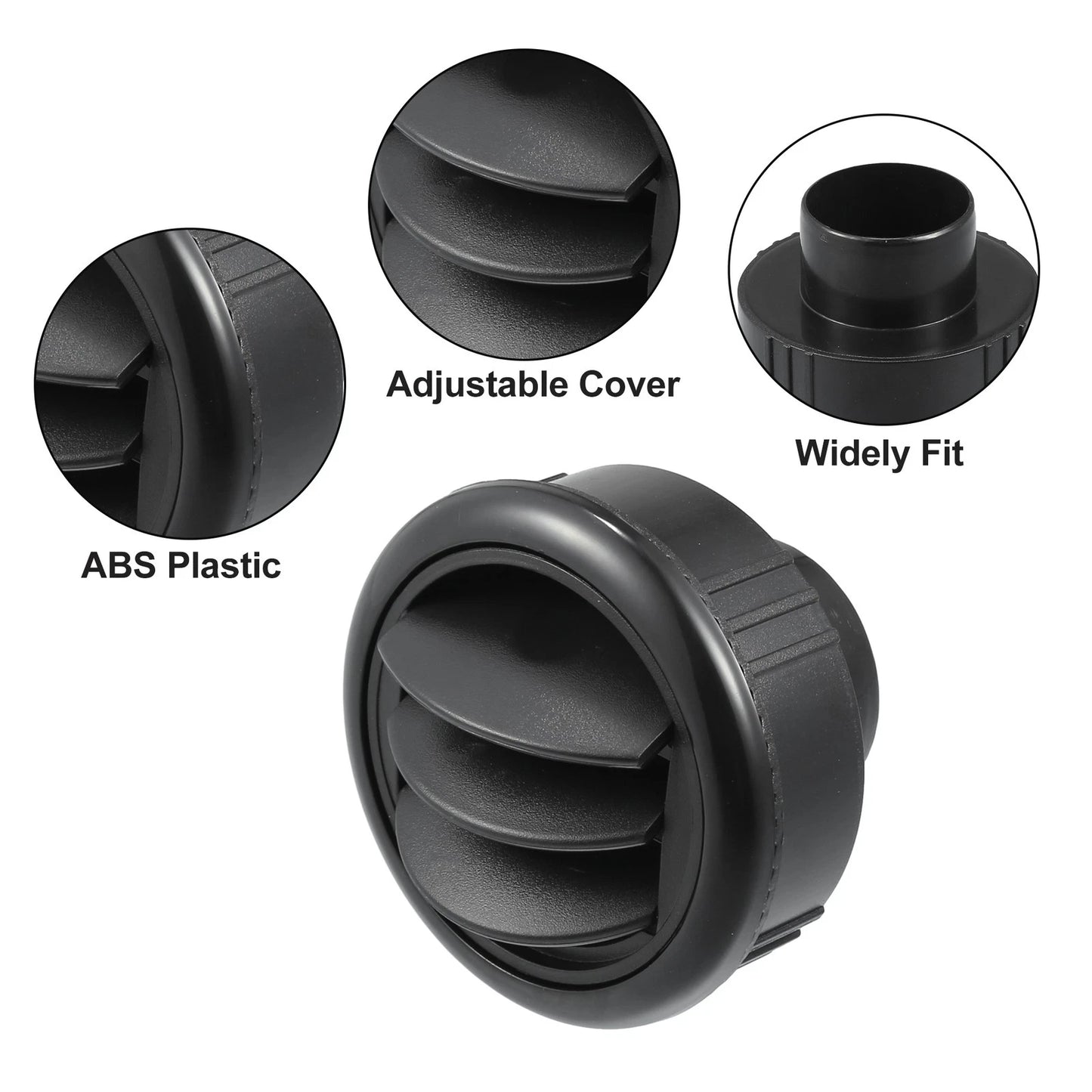 87mm Black AC Air Condition Vent Outlet for RV Bus Boat Yacht Caravan