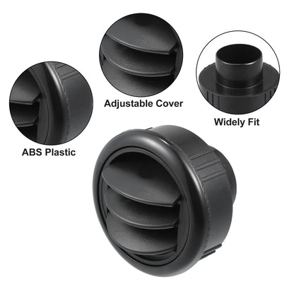 87mm Black AC Air Condition Vent Outlet for RV Bus Boat Yacht Caravan