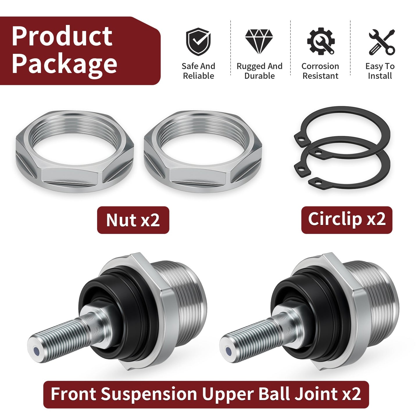 2X Front Suspension Upper Ball Joint for Can-Am Outlander (2003–2015)