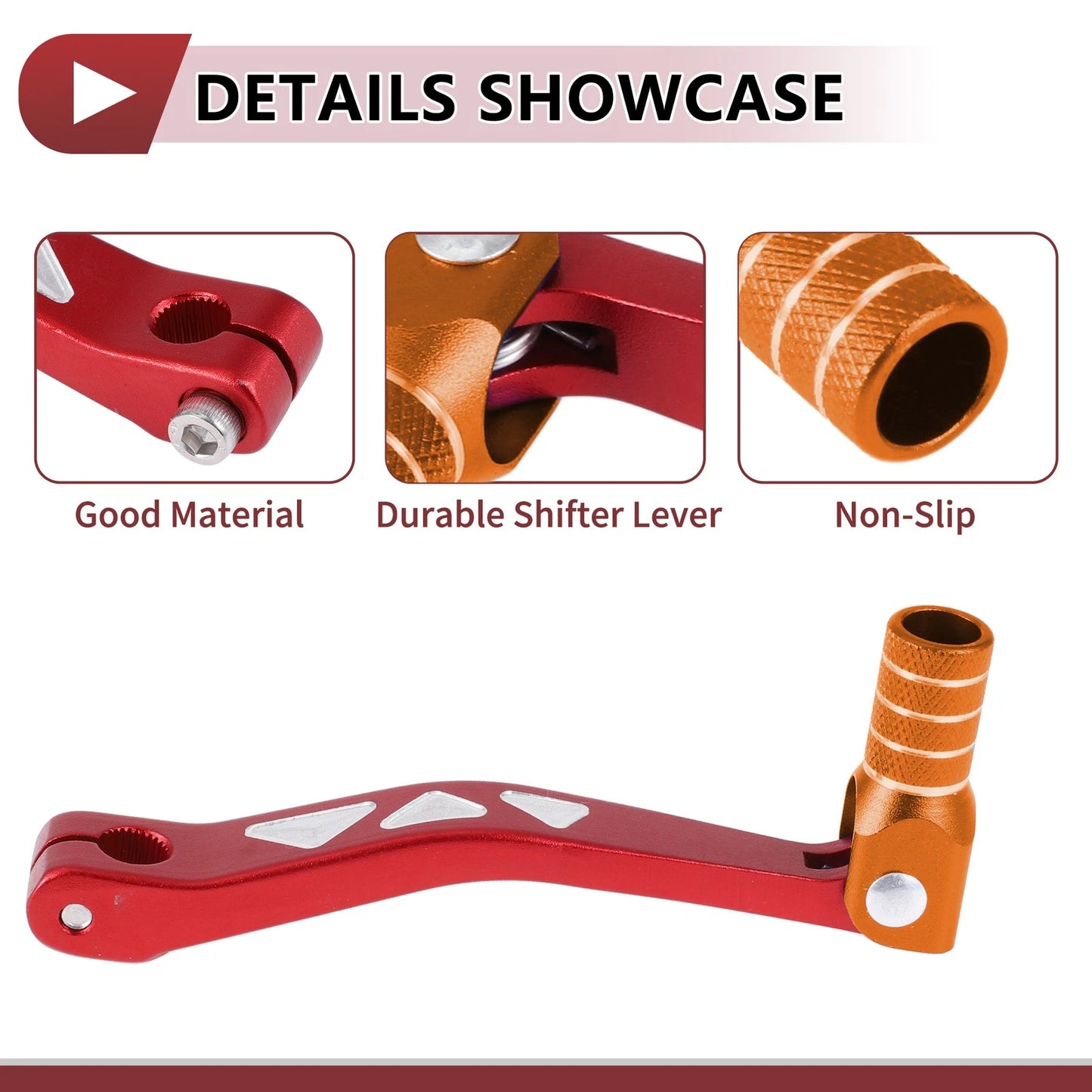 Folding Gear Shifter Lever for Yamaha TTR 50cc (2006–2023) - Red/Orange