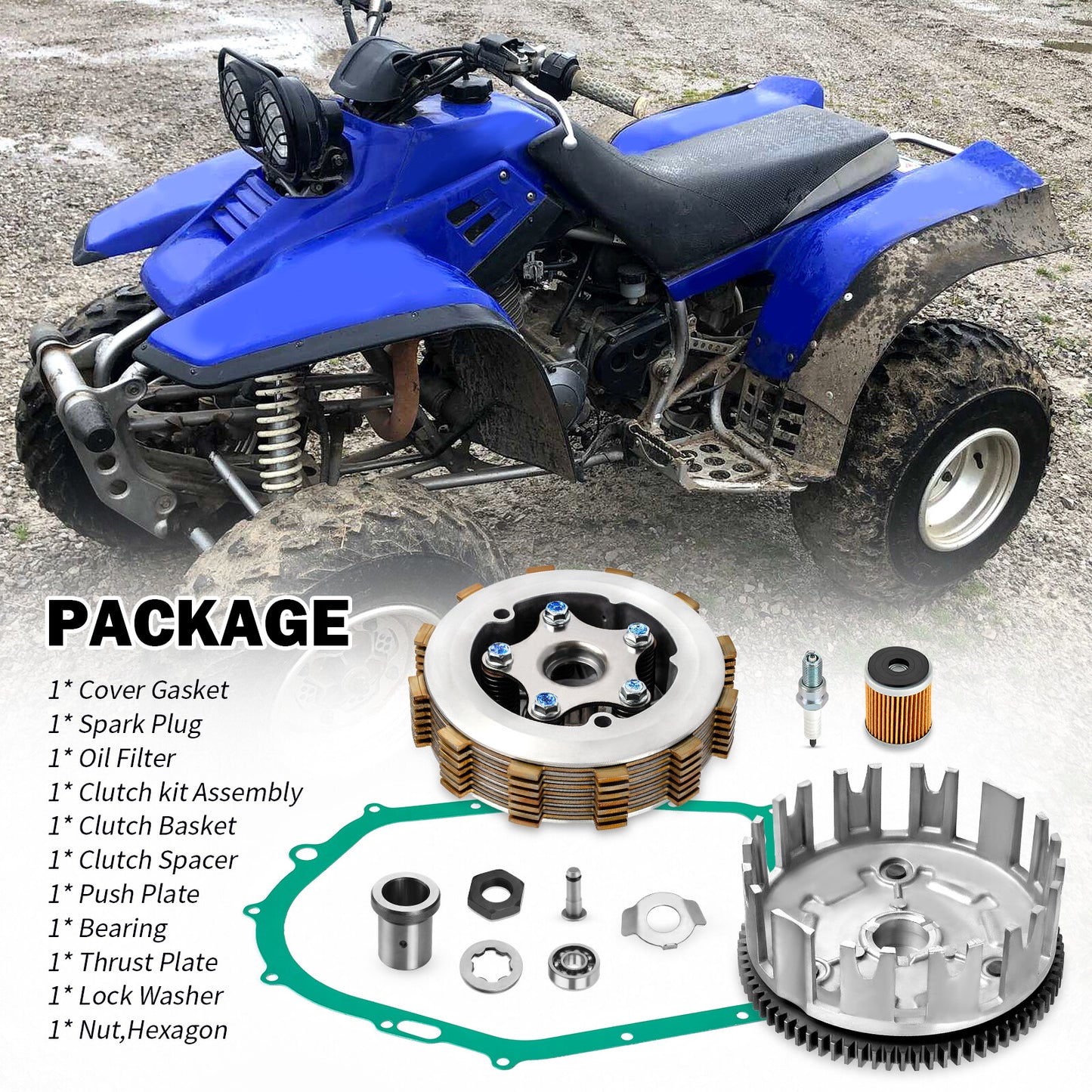 Clutch Kit Assembly for Yamaha Warrior 350 (1987–2004)