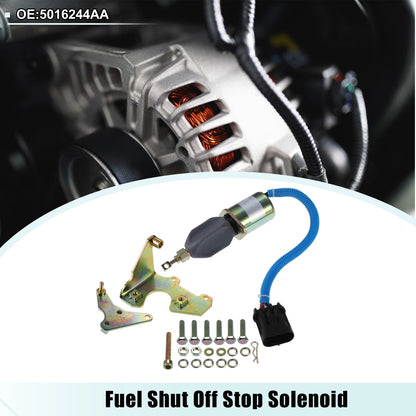 Set of 1 Fuel Shut Off Stop Solenoid Valve for Dodge Ram 2500 (No. 5016244AA)
