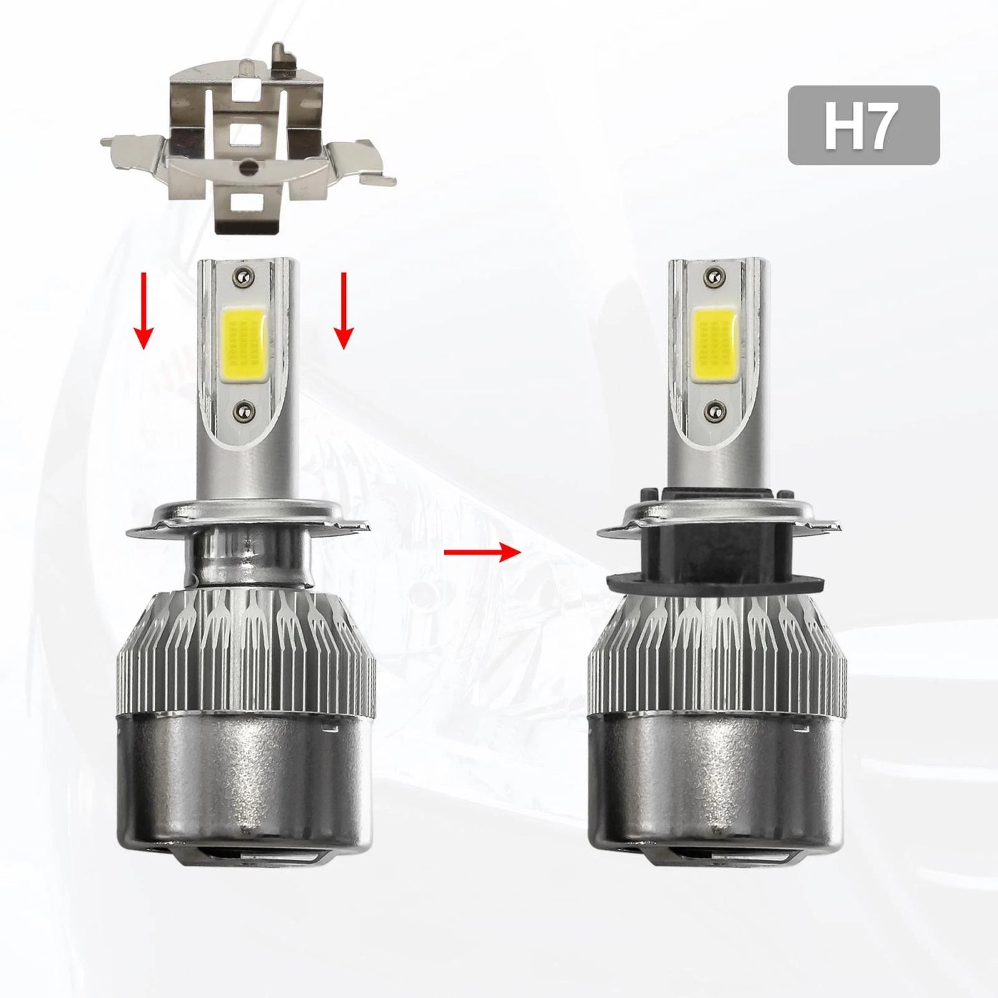 H7 LED Bulbs Clip Adapter Base Holder for VW Sagitar (2010–2018)