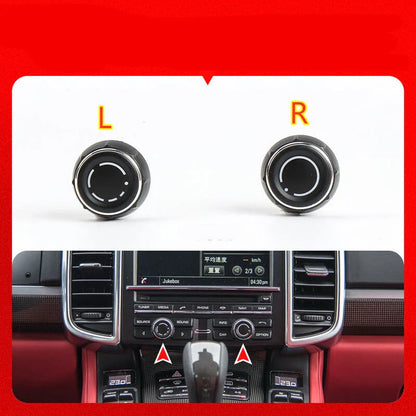 2 x L+R Radio Knob for Porsche 981/991 Boxster/Cayman/Carrera/Cayenne/Panamera