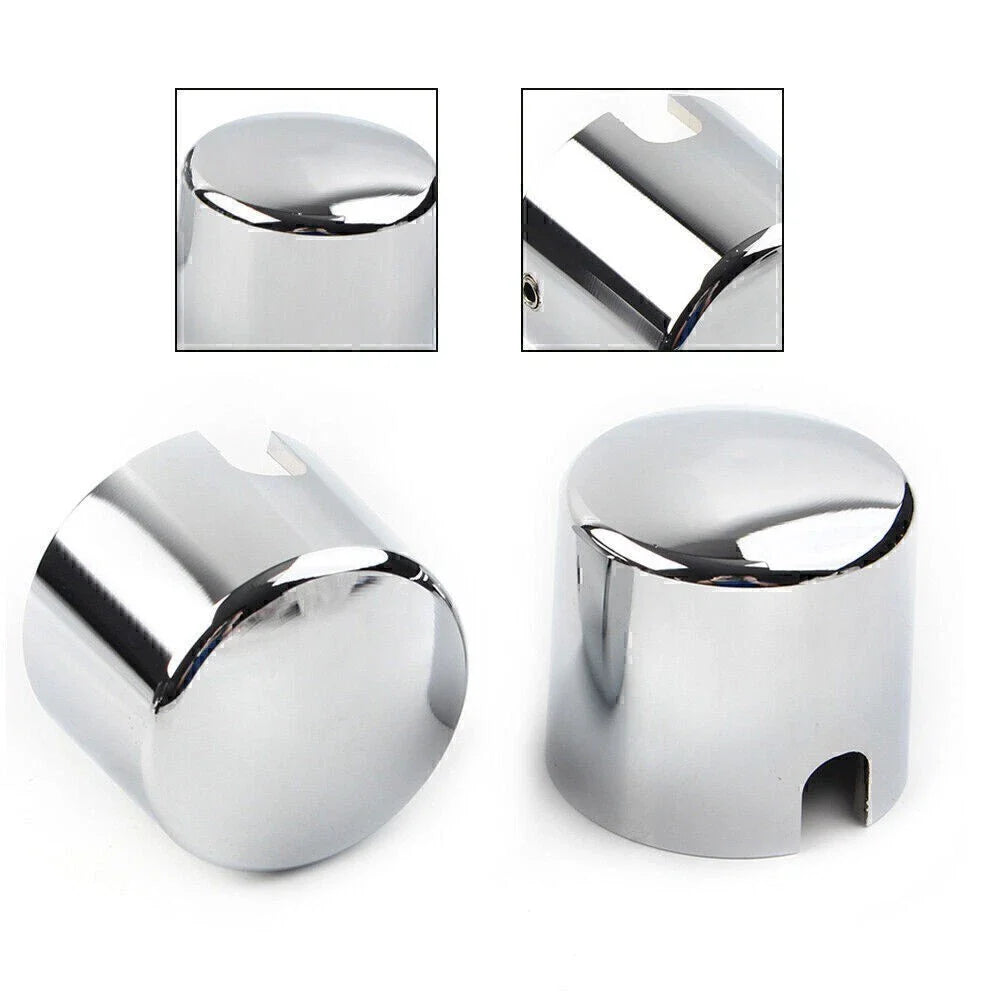 Rear Axle Nut Covers for Harley Softail Deuce FXSTD Springer Chrome