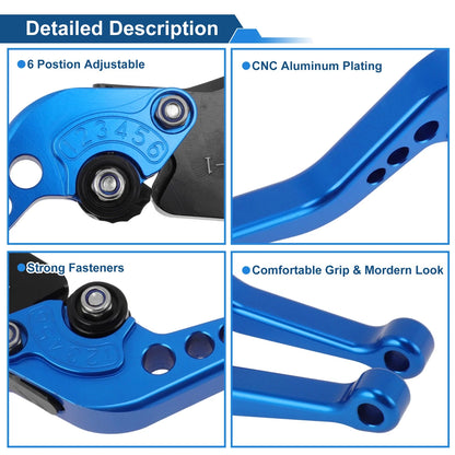 Adjustable Short Brake Clutch Lever Set for BMW F650GS (2008–2012) Blue