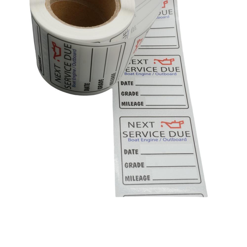 Set of 200 Oil Change Reminder Stickers for Car/Boat