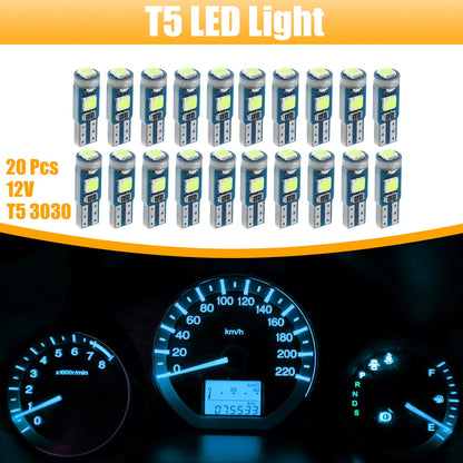 Set of 2 T5 3030 3SMD Interior LED Bulbs for Car Panel (DC 12V)