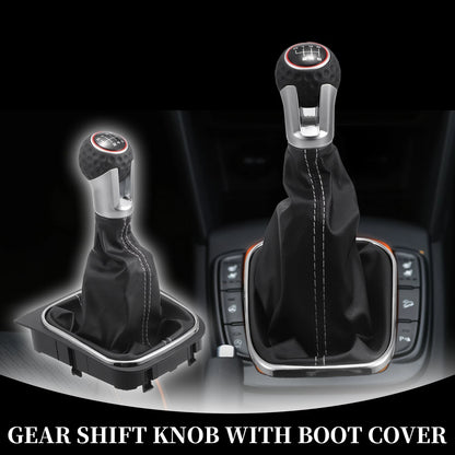6 Speed Manual Gear Shifter Knob with Cover for VW Golf 5 (2003–2008) Faux Leather