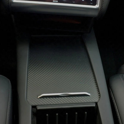 Carbon Fiber Center Console Armrest Box Sticker Cover for Tesla Model S, X
