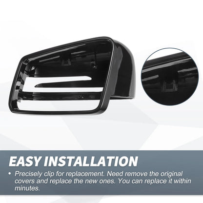 Rearview Mirror Cover Cap Gloss Black for Mercedes-Benz W176 W204 W212 W211