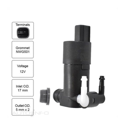 Windscreen Washer Pump for Ford Fiesta (2009–2010)