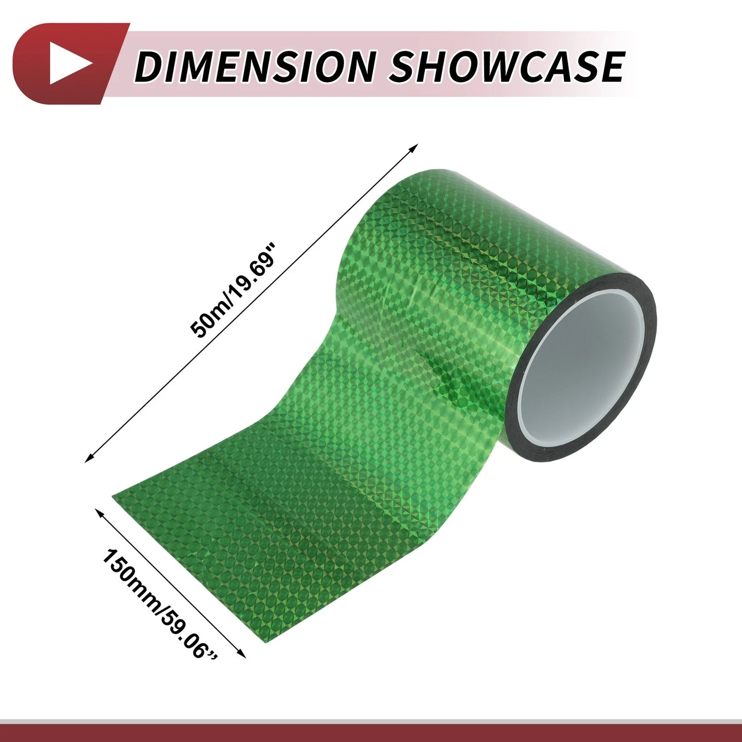 Pinstripe Tape 150mmx50m for Car Motorcycle Boat Laser Green (1 Pcs)