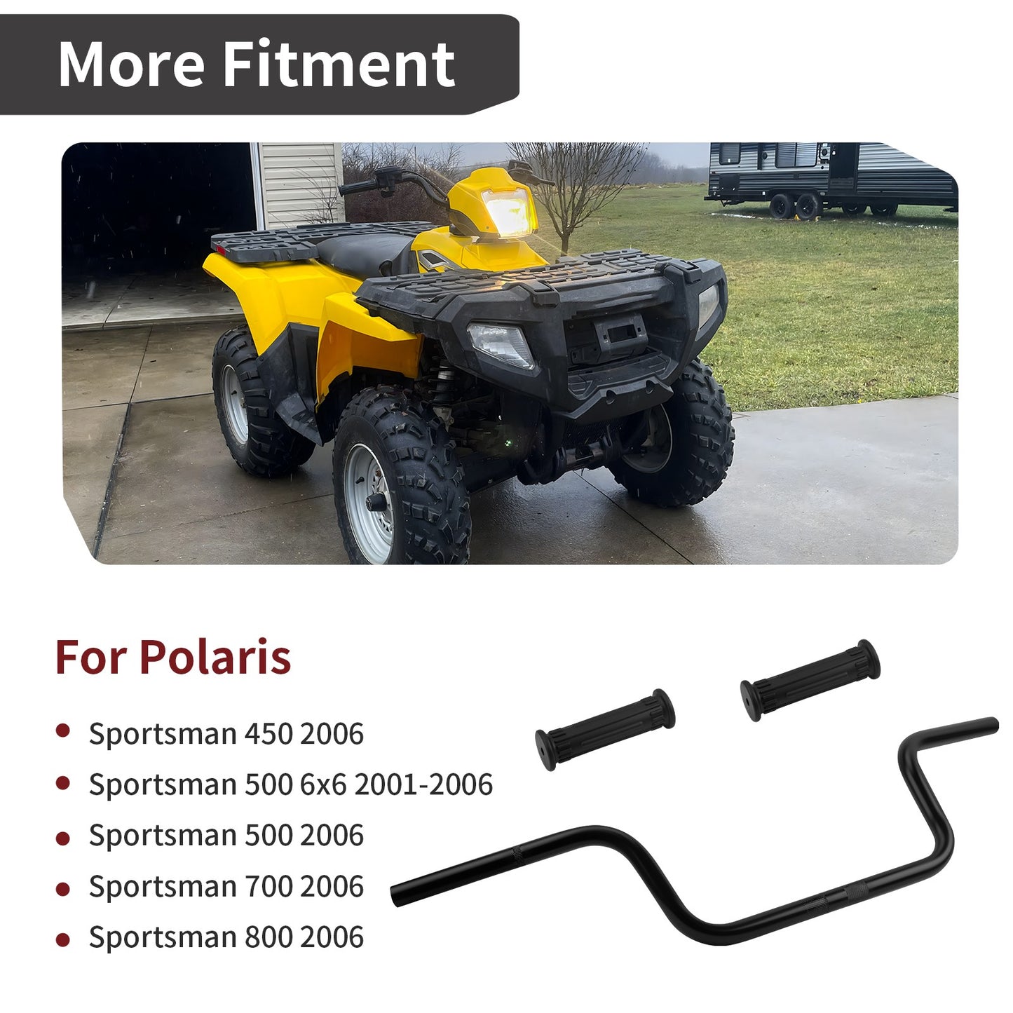 Handlebar and Grips for Polaris Sportsman 450 500 700 800 (2000–2023)