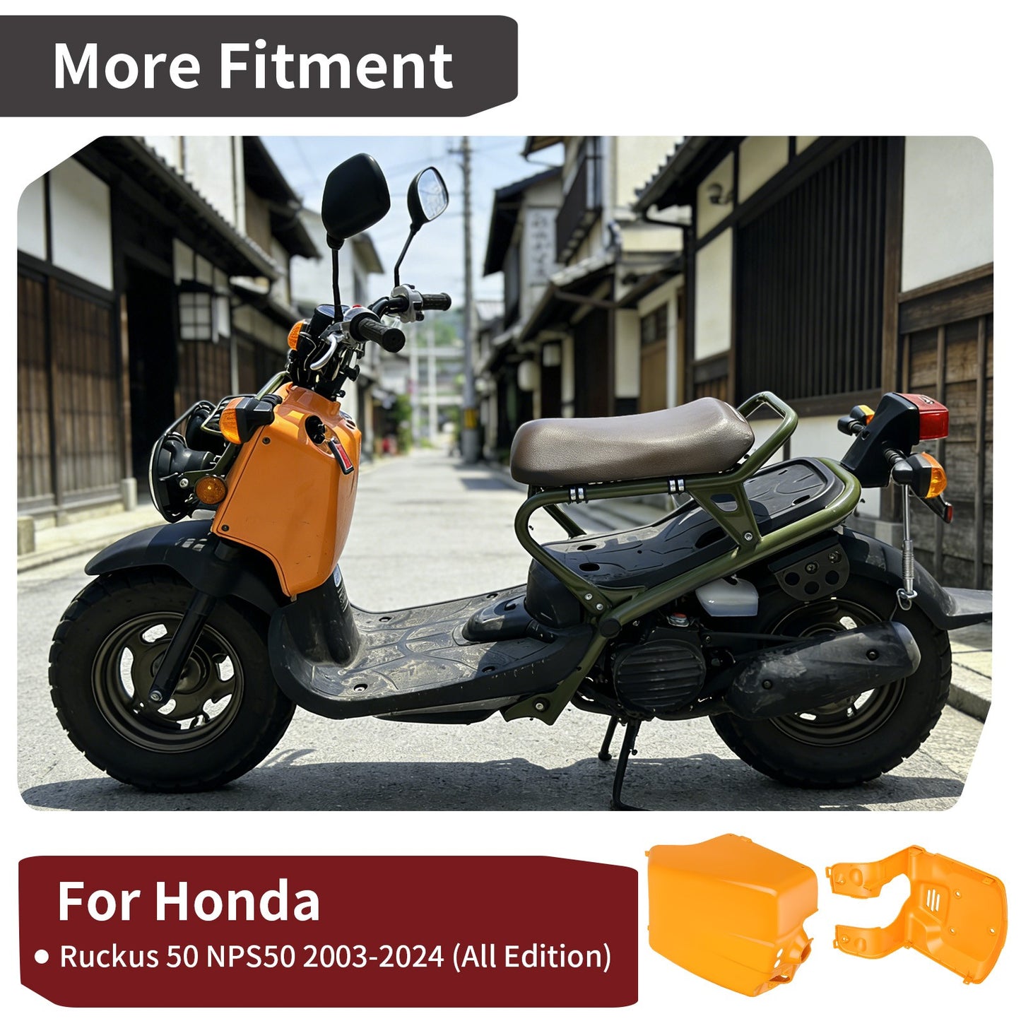 Set of 2 Inner Front & Front Fender Covers for Honda Ruckus 50 (2003–2024) Orange