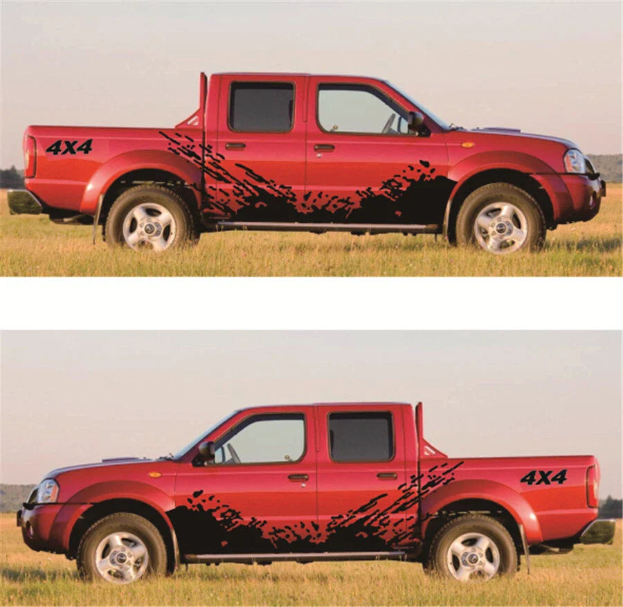 Car Truck SUV Side Body Vinyl Sticker Splash Graphics Decal Black